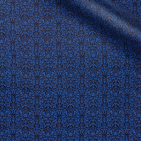 Costume 3 pièces bleu cobalt à motif floral en jacquard Tissu 2356_big